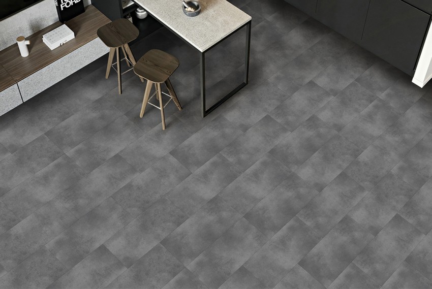 Вінілова підлога SPC Stone Concrete dark 91.5x46.5x0.6 см (5+1мм) BLISSGROUND