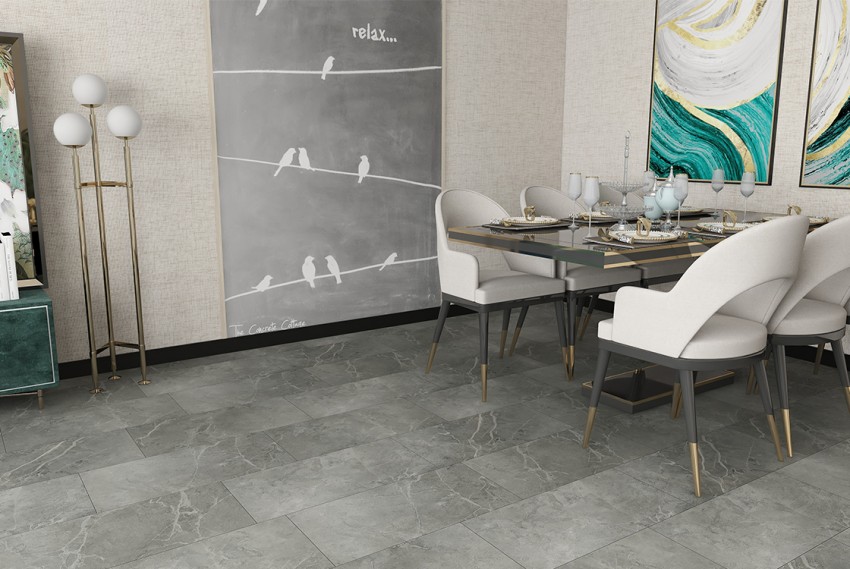 Вінілова підлога SPC Stone Marble grey 91.5x46.5x0.6 см (5+1мм) BLISSGROUND фото 4
