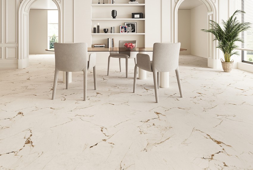 Вінілова підлога SPC Stone Marble beige 91.5x46.5x0.6 см (5+1мм) BLISSGROUND фото 1