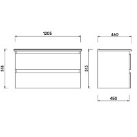 AD0120.10.PB ALINDA,Тумба під раковину 120см з умивальником SU, White (1 сорт) Creavit фото 3