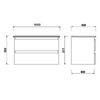 AD0100.10.PB ALINDA,Тумба під раковину 100см з умивальником SU, White (1 сорт) Creavit фото 4