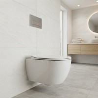 FE322-11MB00E-0000 FREE Унітаз підвісний з кришкою Soft Closing , безобідковий, White Matt (1 сорт) Creavit