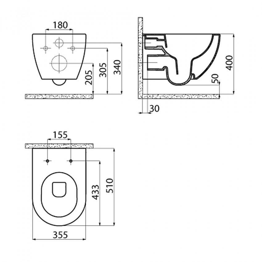 FE322-11MB00E-0000 FREE Унітаз підвісний з кришкою Soft Closing , безобідковий, White Matt (1 сорт) Creavit фото 2