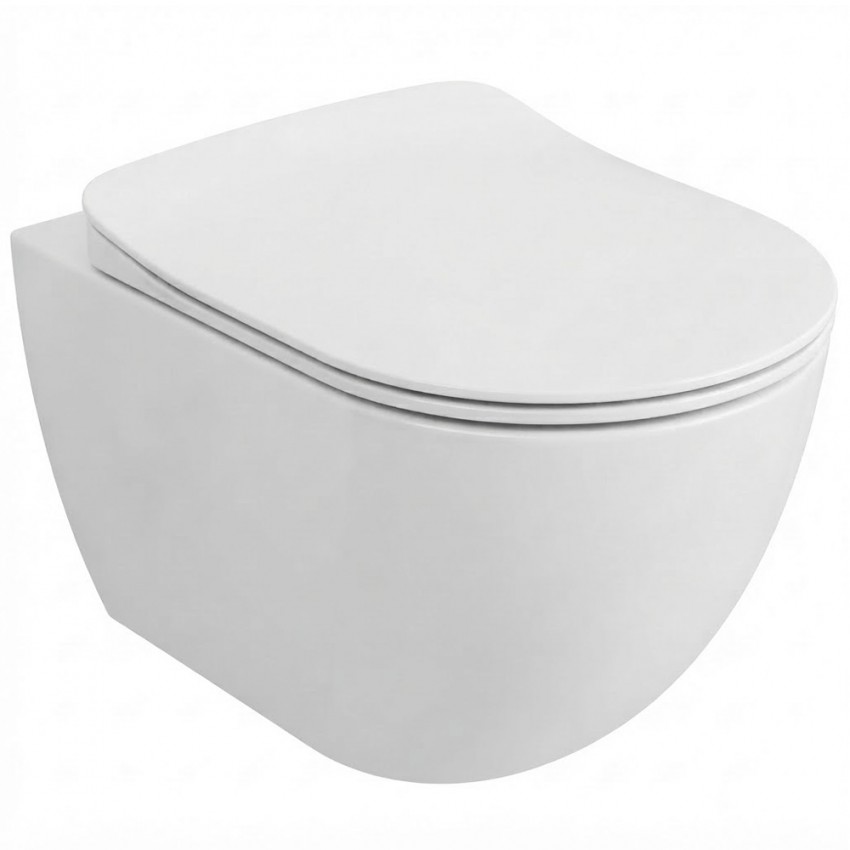 FE322-11MB00E-0000 FREE Унітаз підвісний з кришкою Soft Closing , безобідковий, White Matt (1 сорт) Creavit фото 1