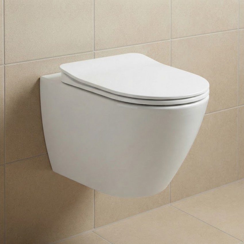 FE322-11CB00E-0000 FREE Унітаз підвісний з кришкою Soft Closing , безобідковий, білий (1 сорт) Creavit
