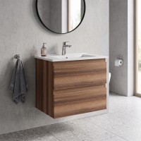 AD0060.10.VV ALINDA,Тумба під раковину 60см з умивальником SU, Walnut (1 сорт) Creavit