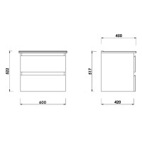 AD0060.10.VV ALINDA,Тумба під раковину 60см з умивальником SU, Walnut (1 сорт) Creavit фото 4