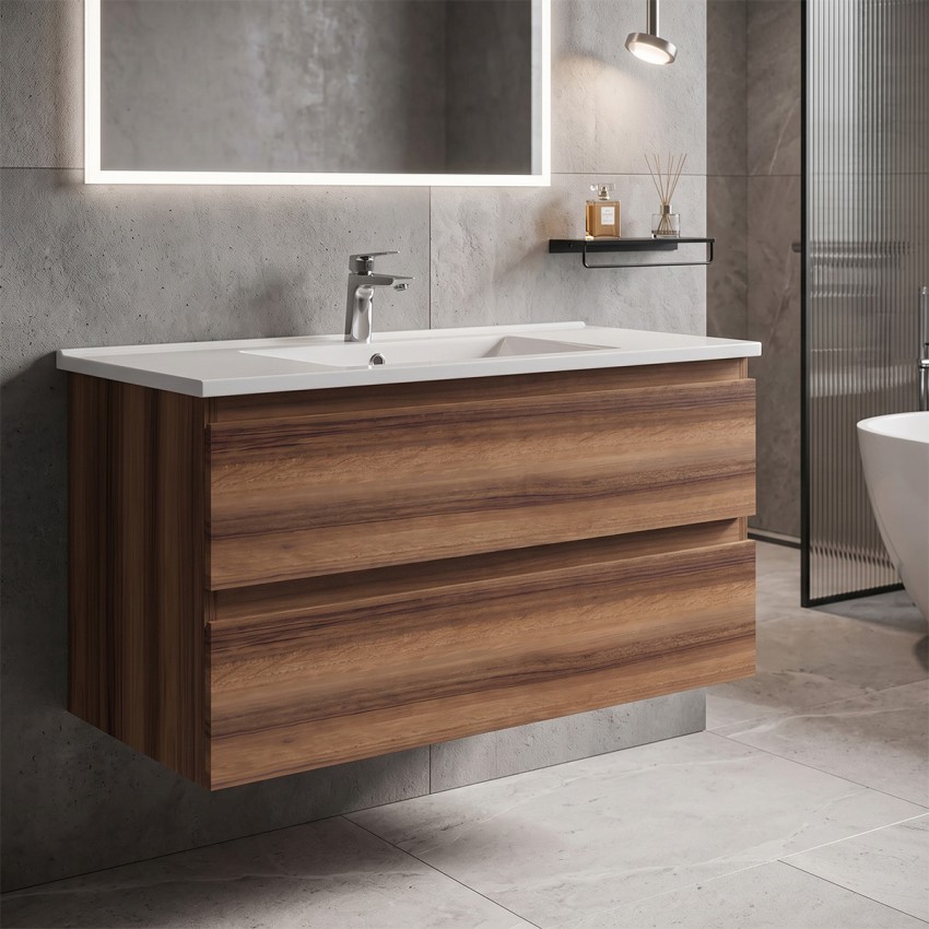 AD0100.10.VV ALINDA,Тумба під раковину 100см з умивальником SU,  Walnut (1 сорт) Creavit