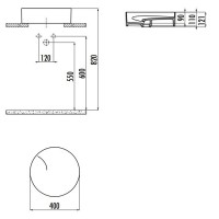 RB141-00CB42E-0000  Раковина RUBY на стільницю воронкоподібний злив 40см, white (1 сорт) Creavit фото 2