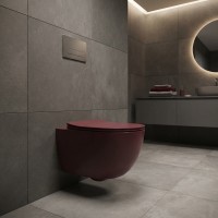 FE322-11BR00E-0000 FREE Унітаз підвісний з кришкою Soft Closing , безобідковий,  Berry (1 сорт) Creavit
