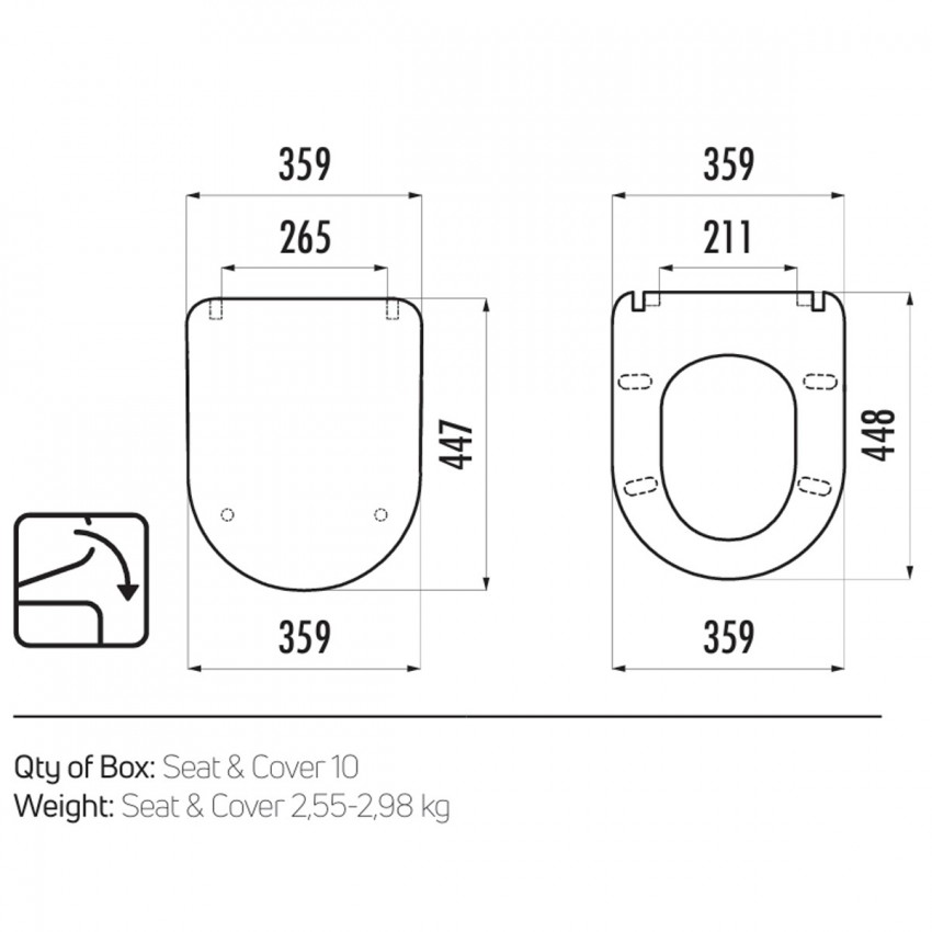 KC0903.02.0000E Кришка для унітазу Soft Close, white (1 сорт) Creavit фото 4