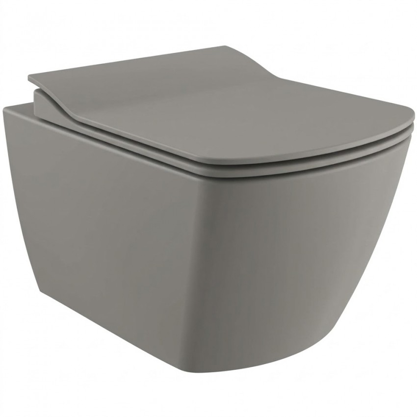 EG321-11CG00E-0000 ELEGANT Унітаз  з кришкою підвісний безобідковий, Cool Grey (1 сорт) Creavit фото 1