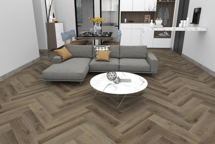 Вінілова підлога SPC Tulum Playa Herringbone Line 60x12,5 (5/0.5mm+1mm) BLISSGROUND фото 1