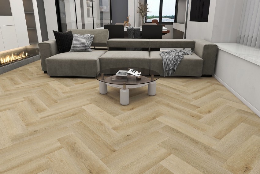 Вінілова підлога SPC Tulum Wave Herringbone Line 60x12,5 (5/0.5mm+1mm) BLISSGROUND фото 1