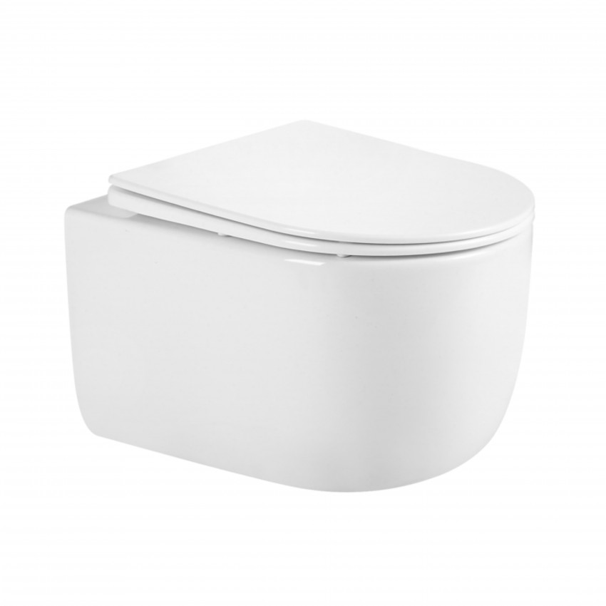 Унітаз підвісний Taurus Ultra Quiet 485×360×350 мм, White, з сидінням Slim Duroplast/ Soft-close/ Quick Release QTTAU26W45428 Qtap QTAP