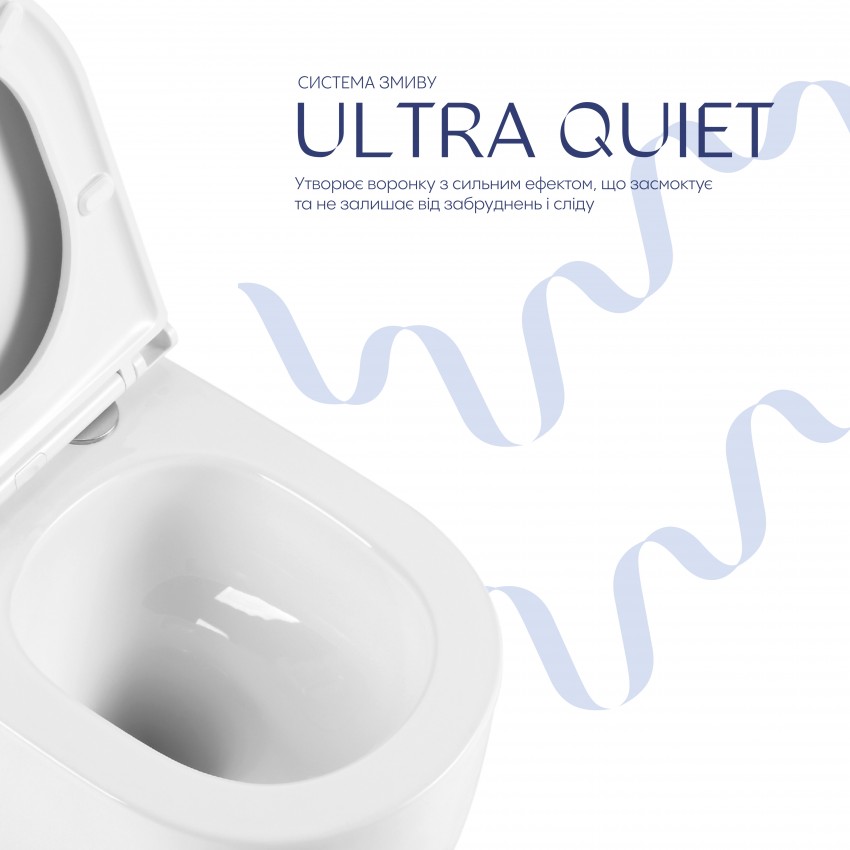 Унітаз підвісний Taurus Ultra Quiet 485×360×350 мм, White, з сидінням Slim Duroplast/ Soft-close/ Quick Release QTTAU26W45428 Qtap QTAP фото 4