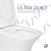 Унітаз підлоговий Presto Quadro Ultra Quiet 650х340х790 мм, White, з сидінням Slim Duroplast/ Soft-close/ Quick Release QTPRE27W51021 Qtap QTAP фото 4