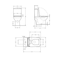 Унітаз підлоговий Presto Quadro Ultra Quiet 650х340х790 мм, White, з сидінням Slim Duroplast/ Soft-close/ Quick Release QTPRE27W51021 Qtap QTAP фото 1