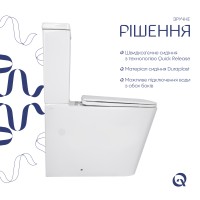 Унітаз підлоговий Crow Ultra Quiet 640×360×835 мм, White, з сидінням Slim Duroplast / Soft-close / Quick Release QTCRO27W51028 Qtap QTAP фото 3