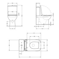 Унітаз підлоговий Crow Ultra Quiet 640×360×835 мм, White, з сидінням Slim Duroplast / Soft-close / Quick Release QTCRO27W51028 Qtap QTAP фото 1
