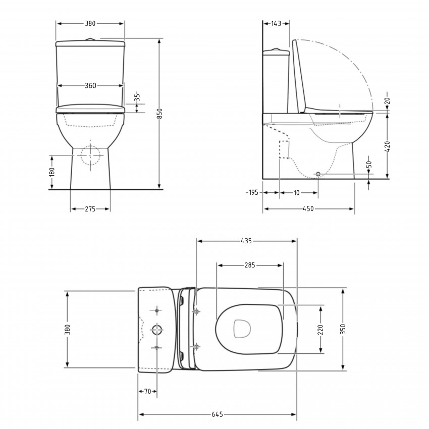 Унітаз підлоговий Crow Ultra Quiet 640×360×835 мм, White, з сидінням Slim Duroplast / Soft-close / Quick Release QTCRO27W51028 Qtap QTAP фото 1