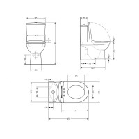 Унітаз підлоговий Presto Ultra Quiet 640×340×790 мм, White, з сидінням Slim Duroplast/ Soft-close/ Quick Release QTPRE27W51022 Qtap QTAP фото 1