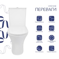 Унітаз підлоговий Presto Ultra Quiet 640×340×790 мм, White, з сидінням Slim Duroplast/ Soft-close/ Quick Release QTPRE27W51022 Qtap QTAP фото 2