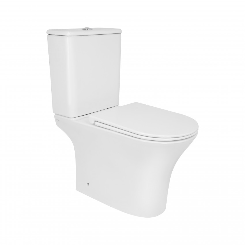 Унітаз підлоговий Presto Ultra Quiet 640×340×790 мм, White, з сидінням Slim Duroplast/ Soft-close/ Quick Release QTPRE27W51022 Qtap QTAP