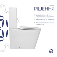 Унітаз підлоговий Crow Eco Ultra Quiet 640×360×835 мм, White, з сидінням Slim Duroplast / Soft-close / Quick Release QTCRO27W51030 Qtap QTAP фото 3