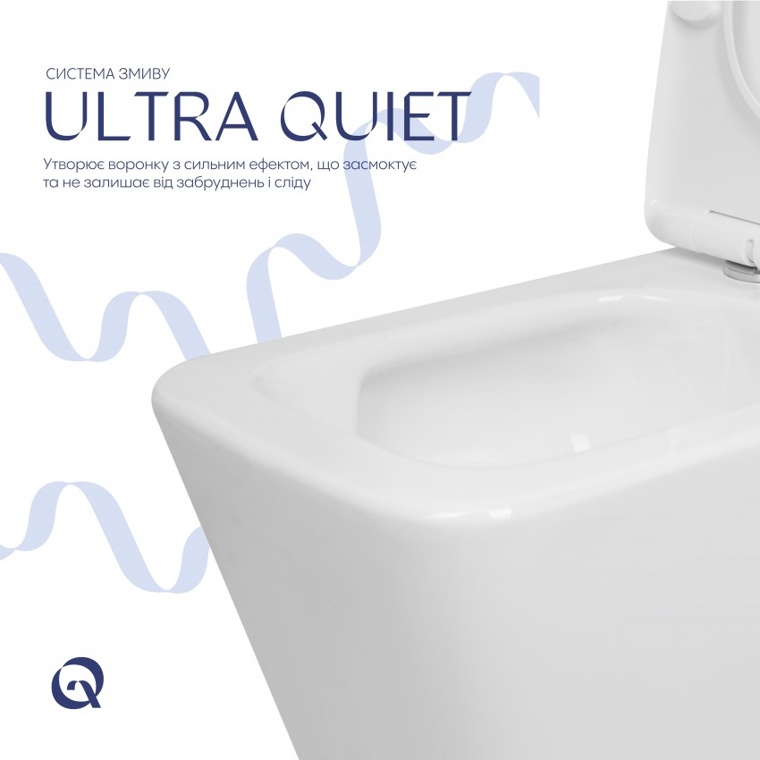Унітаз підлоговий Crow Eco Ultra Quiet 640×360×835 мм, White, з сидінням Slim Duroplast / Soft-close / Quick Release QTCRO27W51030 Qtap QTAP фото 4