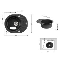 Мийка для кухні (GRF-13) 620х500/200 Lidz LIDZ фото 1