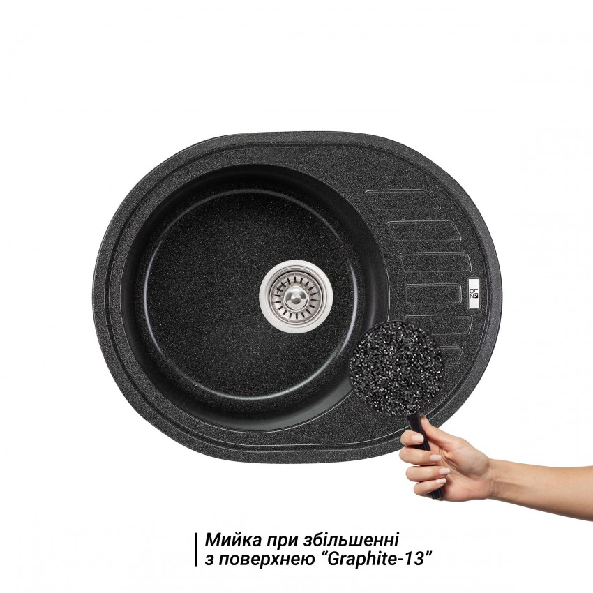 Мийка для кухні (GRF-13) 620х500/200 Lidz LIDZ фото 2