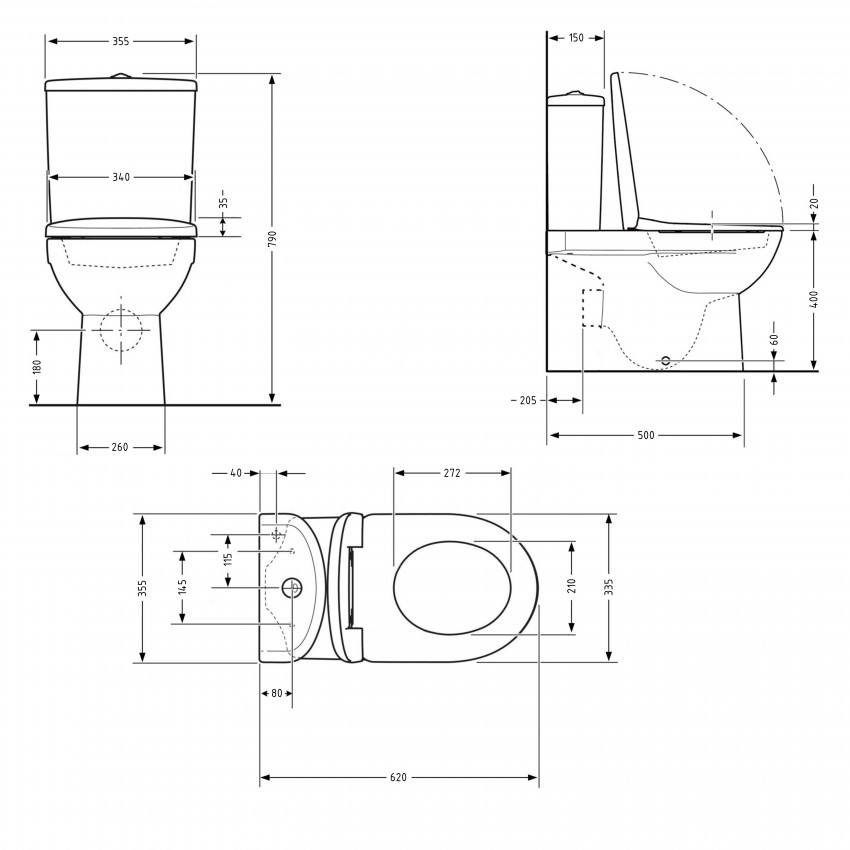 Унітаз підлоговий Arvin Ultra Quiet 630×350×795 мм, White, з сидінням Slim Duroplast / Soft-close / Quick Release QTARV27W49259 Qtap QTAP фото 1