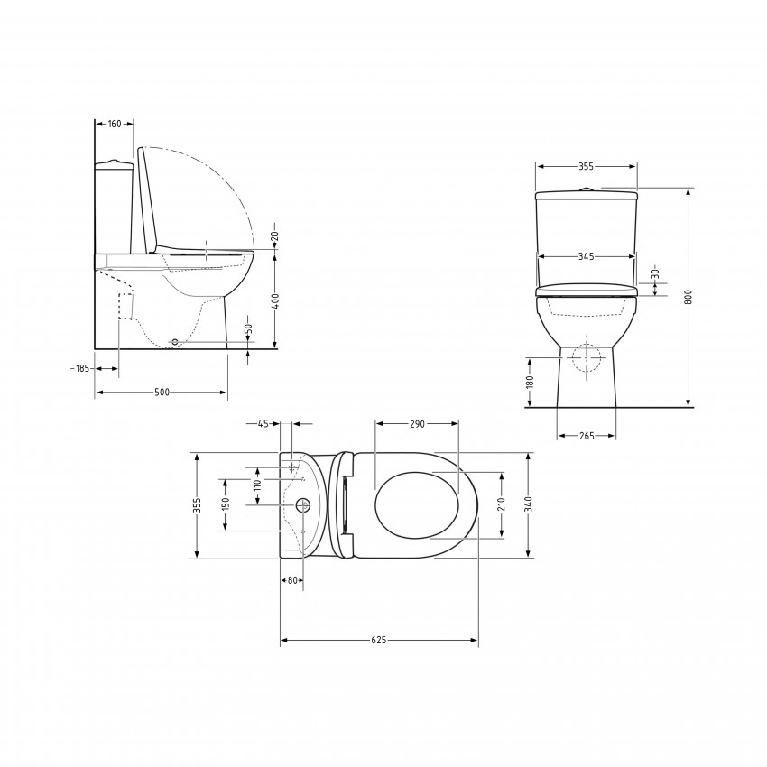 Унітаз підлоговий Aquarius Ultra Quiet 620×355×790 мм, White, з сидінням Slim Duroplast / Soft-close / Quick Release QTAQAW27W49262 Qtap QTAP фото 1