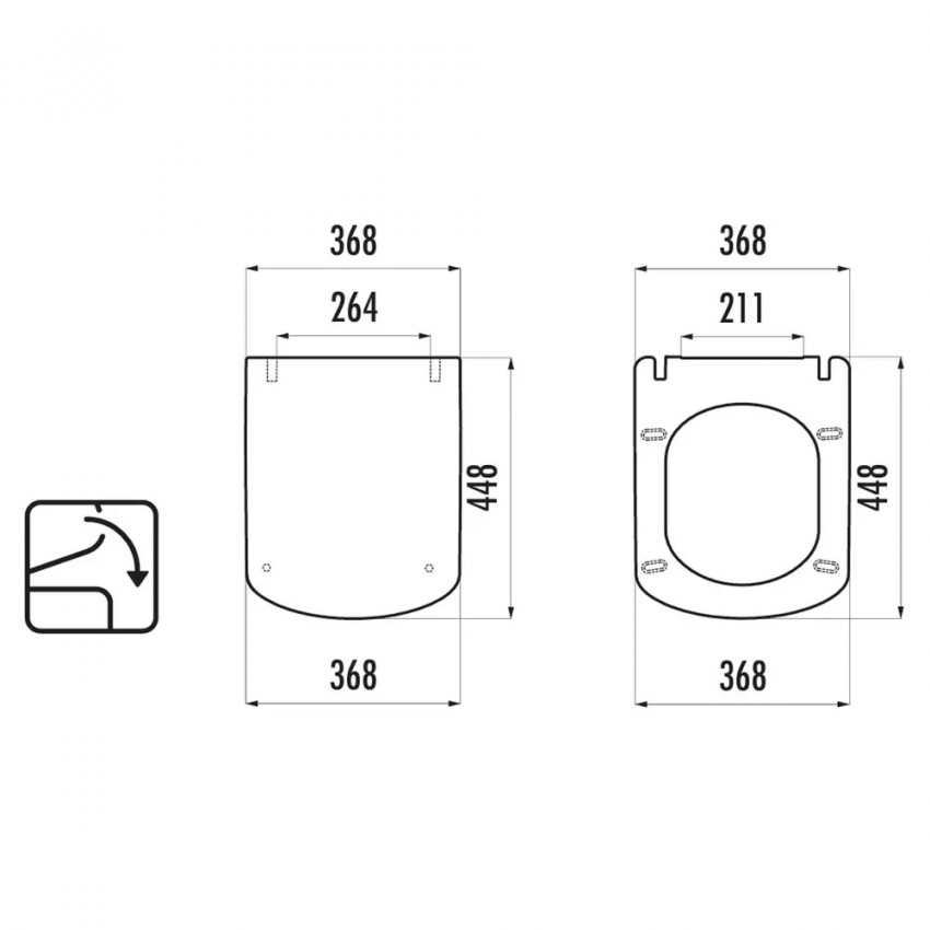 EG321-11MB00E-0000 ELEGANT Унітаз  з кришкою підвісний безобідковий, White Matt (1 сорт) Creavit фото 3