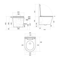 Унітаз підвісний Scorpio Ultra Quiet 490x365x325 мм, White, з сидінням Slim Duroplast/ Soft-close/ Quick relase QT14332380ASW Qtap QTAP фото 1