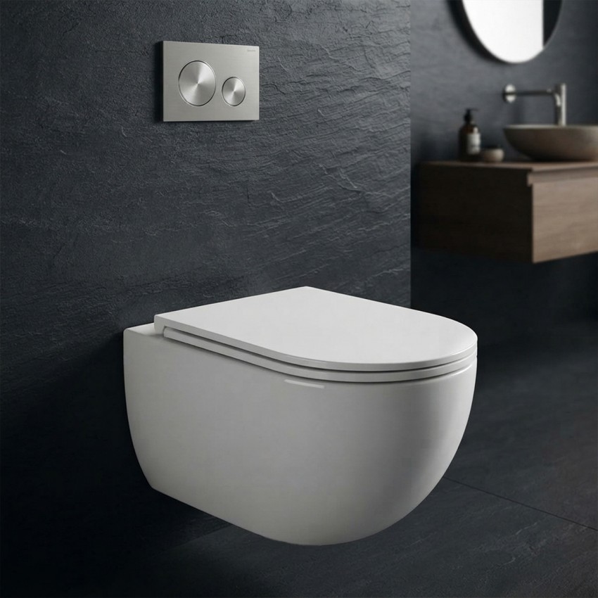 HTA535T TANNA  унітаз підвісний з турбозмивом+ кришка, білий (1 сорт) Hes