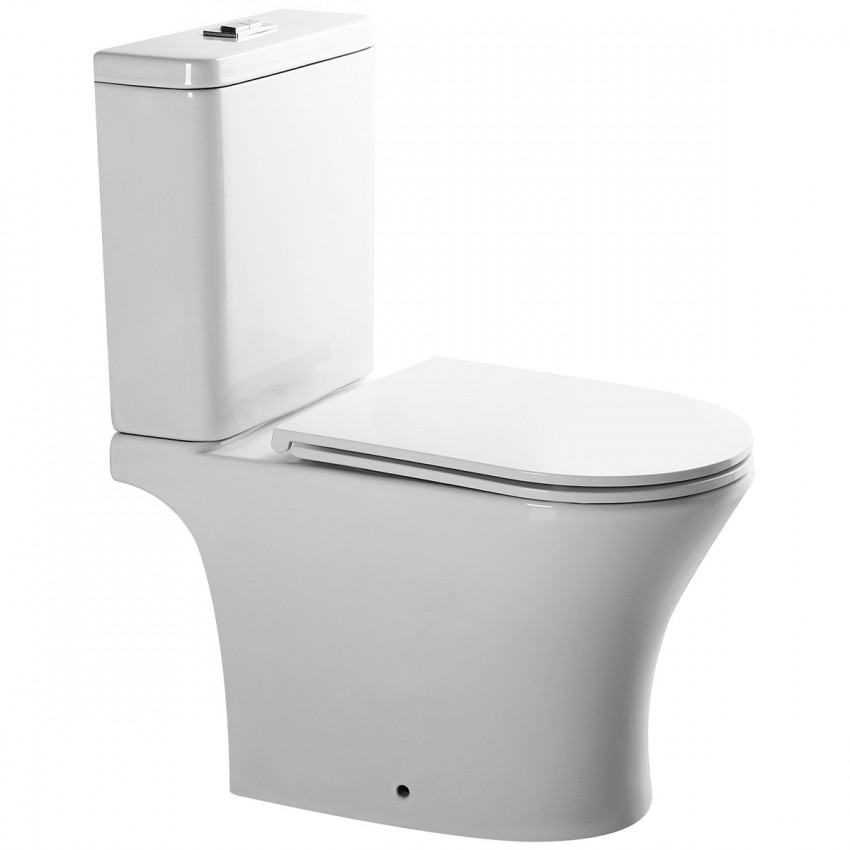 HAR650R Aruba унітаз компакт безобідковий + кришка, білий (1 сорт) Hes фото 1