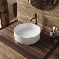 HAE375R MAE  Раковина на стільницю  375x375, кругла,  біла (1 сорт) Hes фото 3