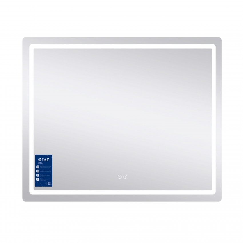 Дзеркало настінне Mideya (MI2) 900х700 мм, прямокутне, з LED-підсвіткою Touch, антизапотіванням, димером, рег. яскравості Qtap QTAP фото 3