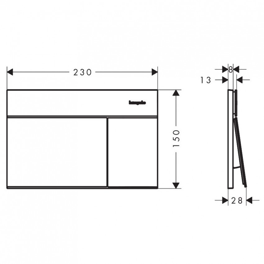 66003140 HG Змивна клавіша  iFrame Element E, brushed bronze (1 сорт) HANSGROHE фото 2