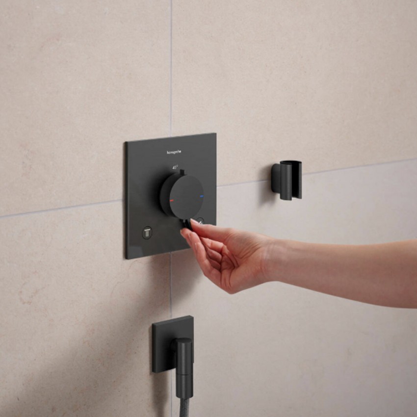 28885340 HG Porter Fine Тримач для ручного душу, brushed black chrome (1 сорт) HANSGROHE фото 3