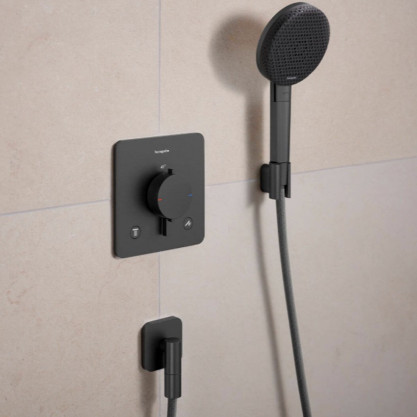 28885340 HG Porter Fine Тримач для ручного душу, brushed black chrome (1 сорт) HANSGROHE