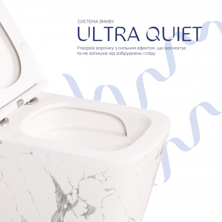 Унітаз підвісний Tern Ultra Quiet 520×345×325 мм, Marble, з сидінням Slim Duroplast / Soft-close / Quick Release QTTER26MR49002 Qtap QTAP фото 4