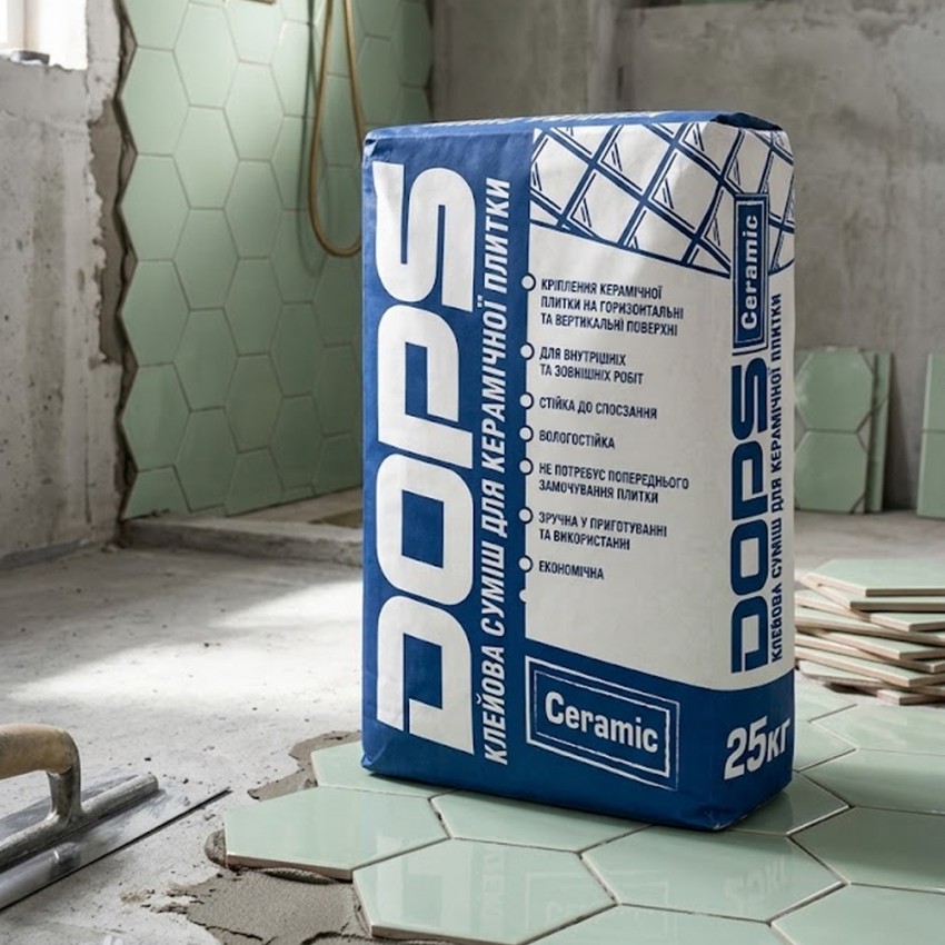 Клей д/керамічної плитки DOPS Ceramic  25кг  C1 (1 сорт) DOPS