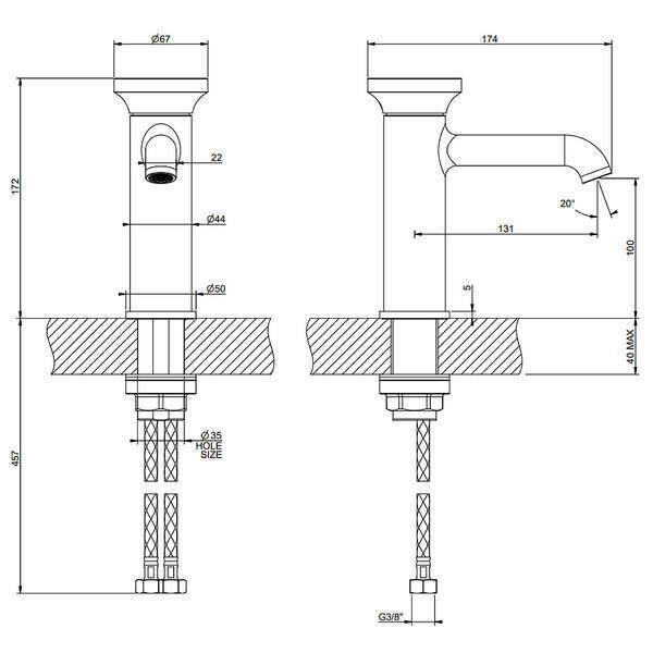 66002-726 ORIGINI Змішувач для раковини , Warm Bronze Br.PVD GESSI фото 2