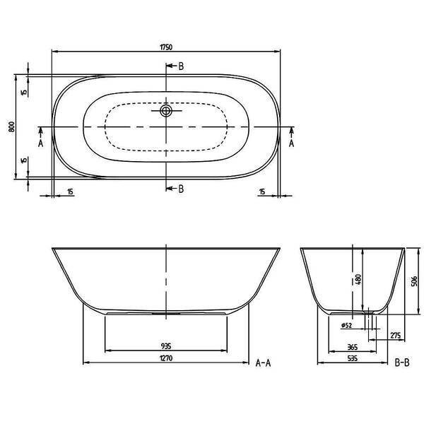 UBQ175ANH7F200V-01 Ванна 1750х800 VILLEROY namp; BOCH фото 2