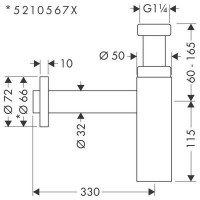 52105000 Flowstar S Сифон д/раковини HANSGROHE