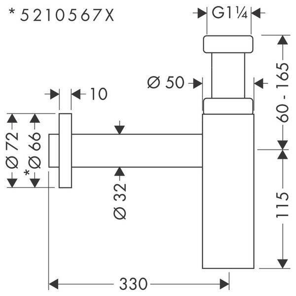 52105000 Flowstar S Сифон д/раковини HANSGROHE