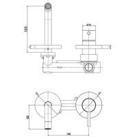 LIG104ST70 LIGHT Змішувач для раковини зі стіни Paffoni фото 3